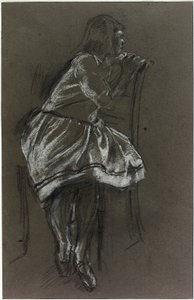 Fille assise sur une chaise - Henry Tonks